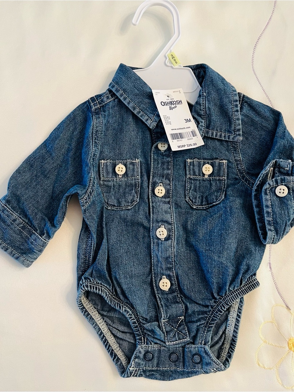 OshKosh B'gosh Denim Button-Up One-Piece in Blue